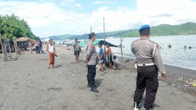Keamanan Pantai Cemare Dijaga Ketat, Polsek Lembar Lakukan Patroli Rutin